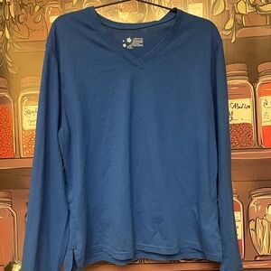 Blue Long Sleeve V-Neck Shirt
